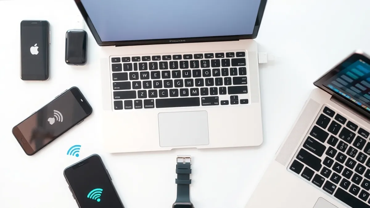 Múltiplos dispositivos conectados simultaneamente à mesma rede Wi-Fi corporativa